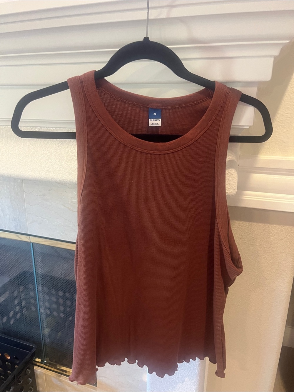 Old Navy Brown Ribbed Tank Top - Women's Sleeveless Scoop Neck